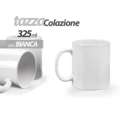TAZZA BIANCA MUG 325ML LATTE CAFFÈ CAPPUCCINO TAZZONE COLAZIONE CLASSICO 613166
