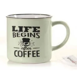 TAZZA CAPPUCCINO CAFFÈ LIFE IN CERAMICA 340ML 340CC VARI COLORI ASSORTITI 719219