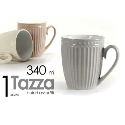 TAZZA TAZZINA CAFFÈ 340 ML ORGANZA COLAZIONE DELUXE VARI COLORI ASSORTITI 741029