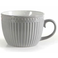 TAZZA TAZZONE LATTE DECORO RIGATO IN CERAMICA 741012 460ML VARI COLORI ASSORTITI