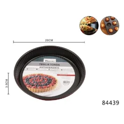 TEGLIA STAMPO TORTIERA PER DOLCE TORTA ANTIADERENTE ROTONDO 26 X 3.5 CM 84439