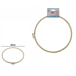 TELAIO PER RICAMO IN LEGNO TONDO CON FIBBIA METALLO ACCESSORI CUCITO 26CM 53550A