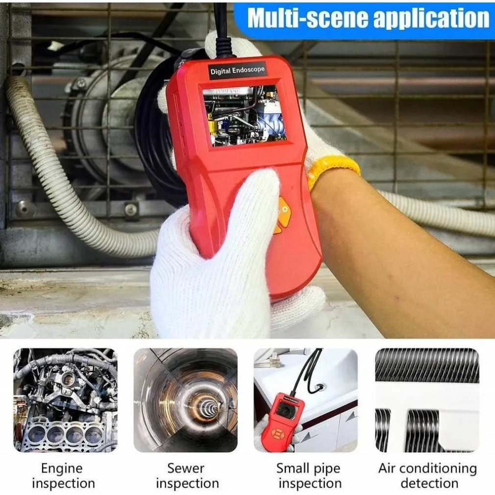 TELECAMERA CON MONITOR ENDOSCOPICA 3MT 8MM FLESSIBILE LCD 2.4" IP67