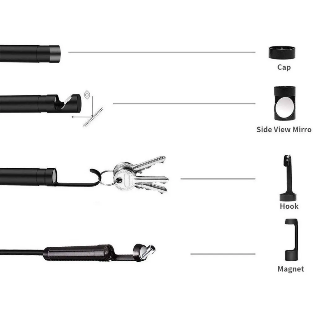 TELECAMERA CON MONITOR ENDOSCOPICA 3MT 8MM FLESSIBILE LCD 2.4" IP67