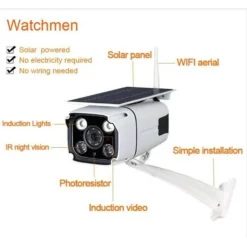 TELECAMERA CON PANNELLO SOLARE WIFI DA ESTERNO IP67 2.0MP SENSORE PIR 202 HAD
