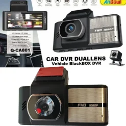 TELECAMERA DASH CAM AUTO HD DVR CAR VIDEO CAMERA HD Q-CA801 DOPPIA LENTE BLACKBOX