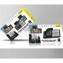 TELECAMERA DASH CAM AUTO HD DVR CAR VIDEO CAMERA HD Q-CA801 DOPPIA LENTE BLACKBOX