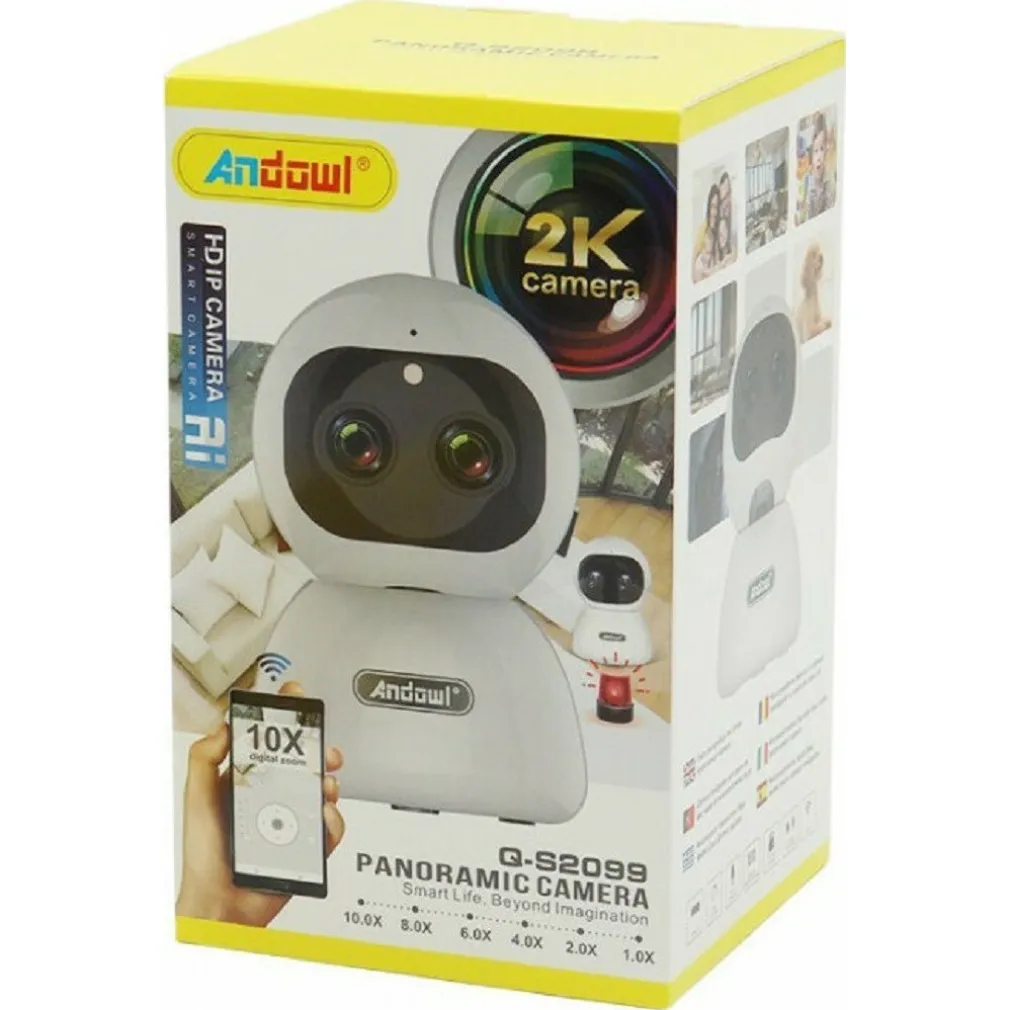 TELECAMERA DI SORVEGLIANZA INTELLIGENTE IP WIFI 2K HD 8 LED A INFRAROSSI Q-S2099