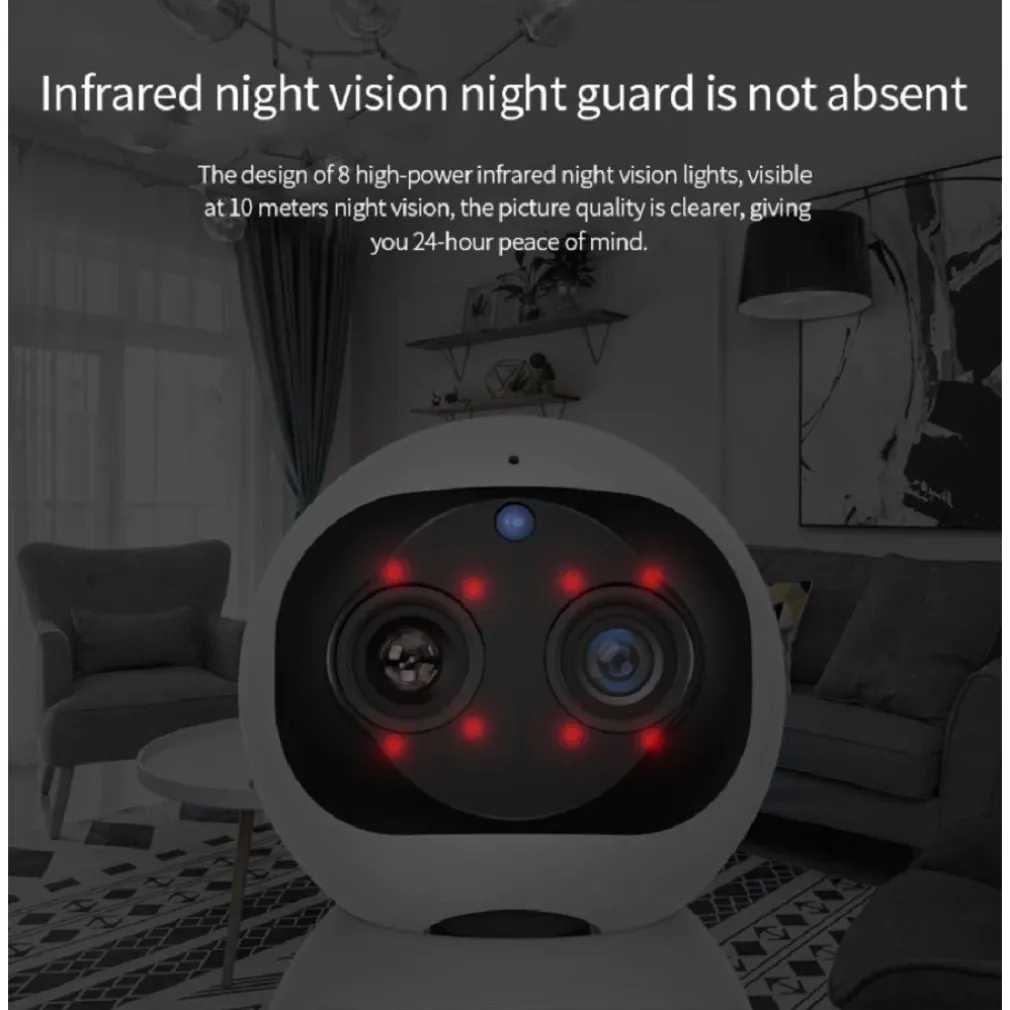 TELECAMERA DI SORVEGLIANZA INTELLIGENTE IP WIFI 2K HD 8 LED A INFRAROSSI Q-S2099