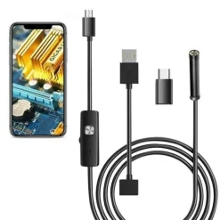 TELECAMERA ENDOSCOPICA 10 MT TYPE-C USB MINI USB F FLESSIBILE IMPERMEABILE 6 LED