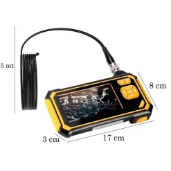 TELECAMERA ENDOSCOPICA 5 MT MONITOR SONDA 4.3 POLLICI VIDEOCAMERA IMPERMEABILE