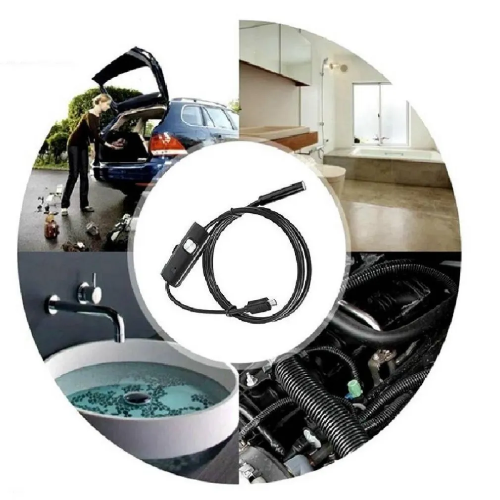 TELECAMERA ENDOSCOPICA 5 MT TYPE-C USB MINI USB F FLESSIBILE IMPERMEABILE 6 LED