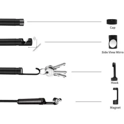 TELECAMERA ENDOSCOPICA CON MONITOR LCD 6 LED SONDA 5 MT FOTO VIDEO SD 90358