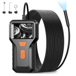 TELECAMERA ENDOSCOPICA ISPEZIONE CAVO 5MT IMMAGINE 1080P BATTERIA 2600MAH 8 LED