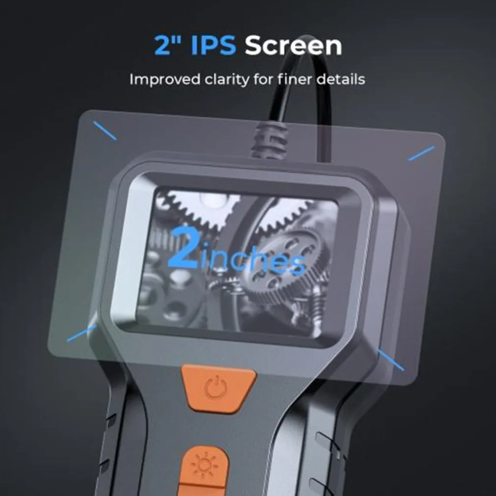 TELECAMERA ENDOSCOPICA ISPEZIONE CAVO 5MT IMMAGINE 1080P BATTERIA 2600MAH 8 LED