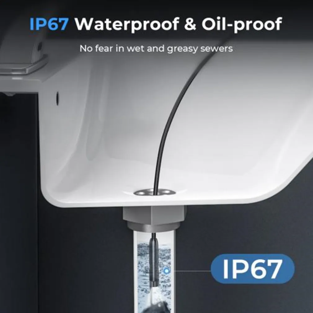 TELECAMERA ENDOSCOPICA ISPEZIONE CAVO 5MT IMMAGINE 1080P BATTERIA 2600MAH 8 LED