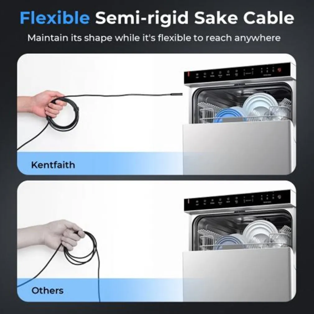 TELECAMERA ENDOSCOPICA ISPEZIONE CAVO 5MT IMMAGINE 1080P BATTERIA 2600MAH 8 LED