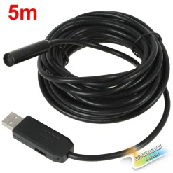 TELECAMERA ENDOSCOPICA USB FLESSIBILE TELECAMERA FOTO ISPEZIONE 4 LED 5 MT SONDA
