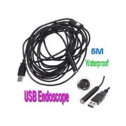TELECAMERA ENDOSCOPICA USB FLESSIBILE TELECAMERA FOTO ISPEZIONE 4 LED 5 MT SONDA