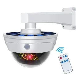 TELECAMERA FINTA CON PANNELLO SOLARE CON SENSORE DI MOVIMENTO 44LED FARETTO LUCE