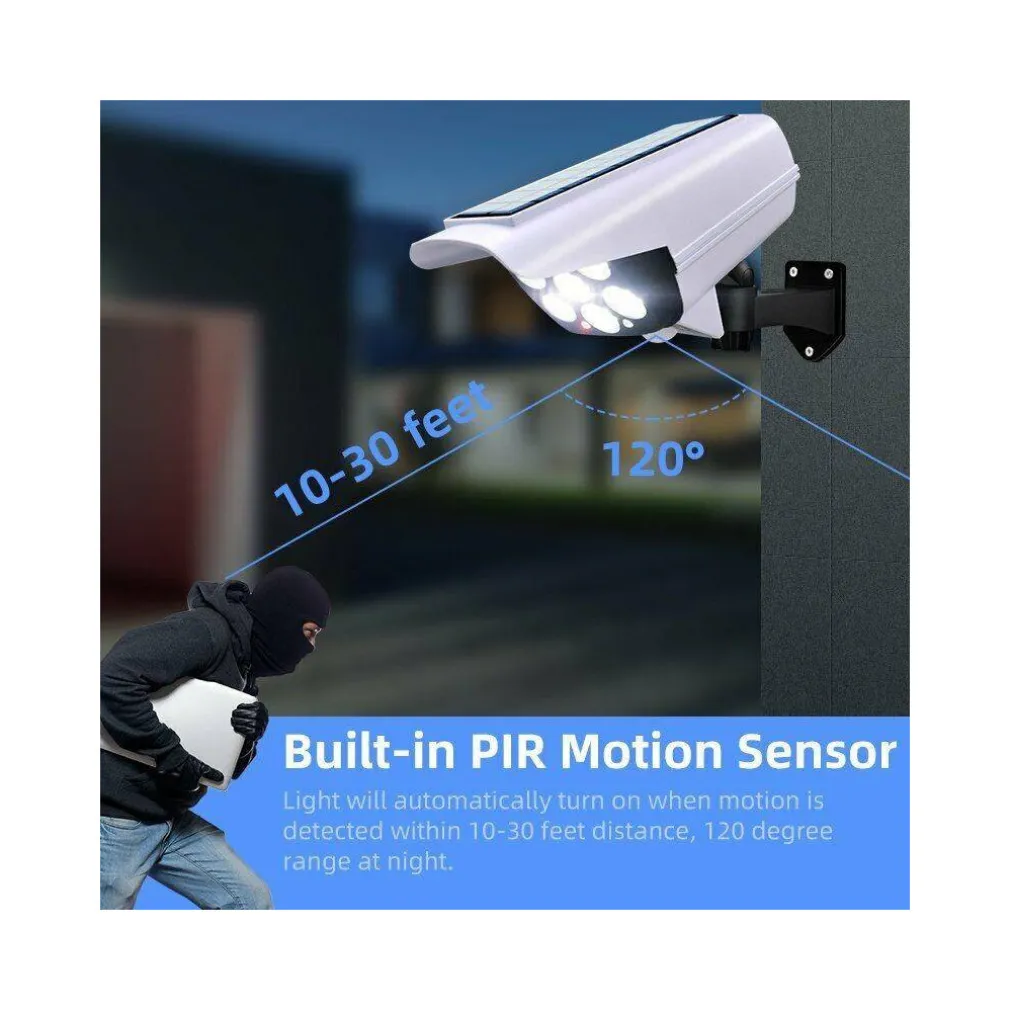 TELECAMERA FINTA PANNELLO SOLARE CON SENSORE DI MOVIMENTO 77 LED FARETTO LUCE