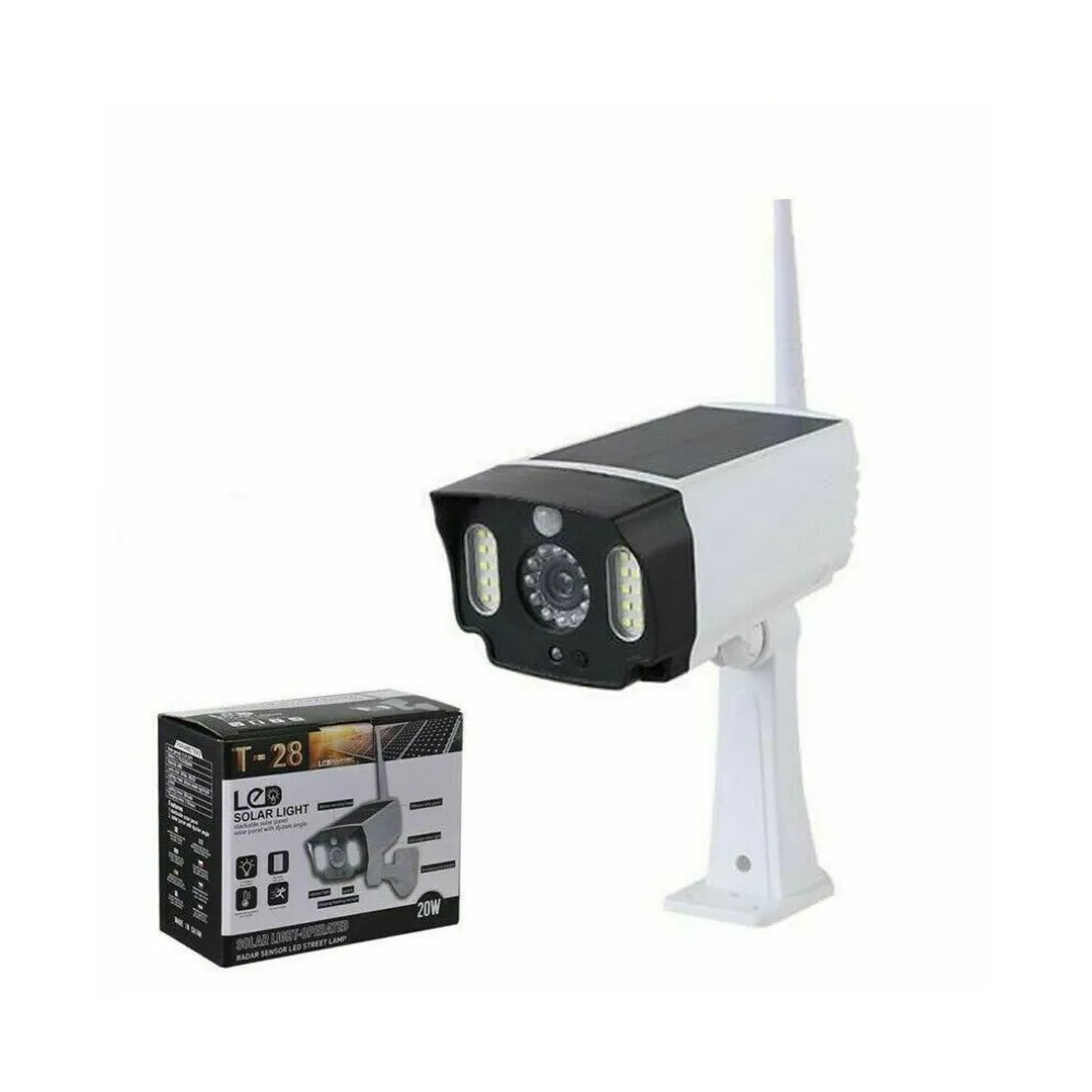 TELECAMERA FINTA PANNELLO SOLARE CON SENSORE DI MOVIMENTO 20 LED FARETTO LUCE
