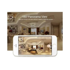 TELECAMERA IP CAM 1 MPX 720P WIRELESS WIFI REGISTRA MICRO SD WIDE EYE 180 GRADI