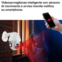 TELECAMERA IP CAMERA FULL HD 1080P WIRELESS MOTORIZZATA WIFI INTERNET DA ESTERNO