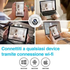 TELECAMERA IP CAMERA FULL HD 1080P WIRELESS MOTORIZZATA WIFI INTERNET DA ESTERNO