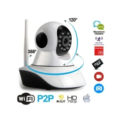 TELECAMERA IP CAMERA HD 720P WIRELESS LED IR LAN MOTORIZZATA WIFI RETE INTERNET