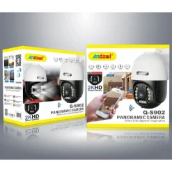 TELECAMERA PTZ PANORAMICA SMART IP 1080P Q-S902 WIFI 2K HD SORVEGLIANZA SICUREZZA