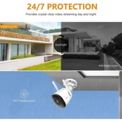 TELECAMERA WIFI ESTERNA 1080P IP67 VISIONE NOTTURNA 30MT COMPATIBILE CON ALEXA