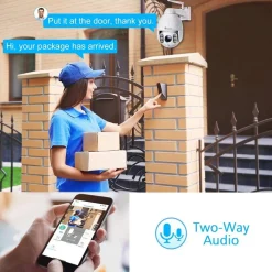 TELECAMERA WIFI ESTERNA SENZA FILI 5MP PTZ IP DOME SORVEGLIANZA 5 X ZOOM OTTICO