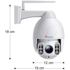 TELECAMERA WIFI ESTERNA SENZA FILI 5MP PTZ IP DOME SORVEGLIANZA 5 X ZOOM OTTICO