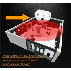 TELECAMERA WIFI PANORAMICA IP GRANDANGOLO 360° VRCAM FISHEYE 4 TELECAMERE IN 1