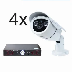 TELECAMERE 4 CANALI VIDEOSORVEGLIANZA SMARTPHONE APP GRATIS FULL HD MAXTECH POE-C001