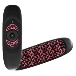 TELECOMANDO WIRELESS RICARICABILE TASTIERA REMOTA AIR MOUSE RGB Q-A09 SMART TV BOX