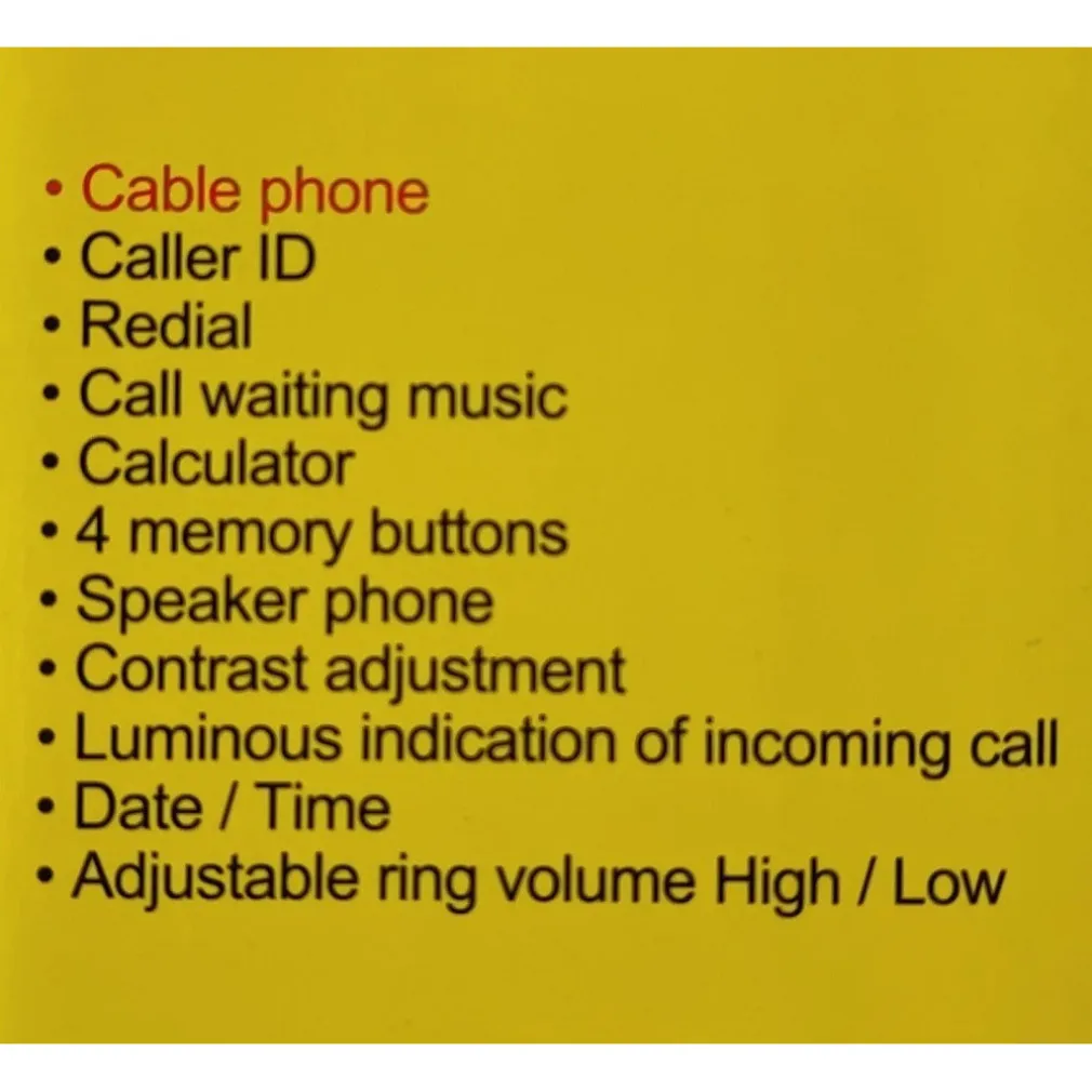 TELEFONO FISSO CON CAVO DA SCRIVANIA FUNZIONE DI RICHIAMATA UFFICIO CASA Q-DH389