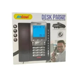 TELEFONO FISSO CON CAVO Q-DH388 DISPLAY LCD A 12 CIFRE SCRIVANIA UFFICIO CASA