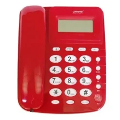 TELEFONO FISSO CON DISPLAY LCD ID CHIAMANTE TASTI GRANDI DESIGN ERGONOMICO TX-39108