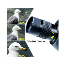 TELESCOPIO CANNOCCHIALE 20x 40x 60x CON BORSA ZOOM ALTA DEFINIZIONE OBIETTIVO