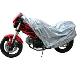 TELO COVER COPRI MOTO SCOOTER BICICLETTA POLIETILENE ARGENTO TAGLIA S 100 X 200