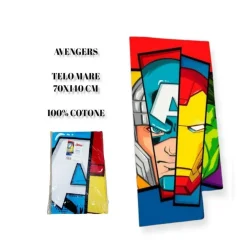 TELO MARE IN COTONE AVANGER MARVEL ASCIUGAMANO MARE PISCINA AIRONMAN HULK THOR