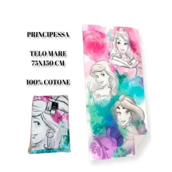 TELO MARE IN COTONE PRINCIPESSE DISNEY ASCIUGAMANO MARE PISCINA ARIEL JASMINE