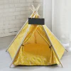 TENDA CUSCINO PIEGHEVOLE GIALLO GRANDE ANIMALI DOMESTICI GATTO CANE 50X50X70CM