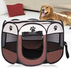 TENDA DA CAMPEGGIO PIEGHEVOLE PER ANIMALI GABBIA PER CANI CUCCE OTTAGONO 75X75CM