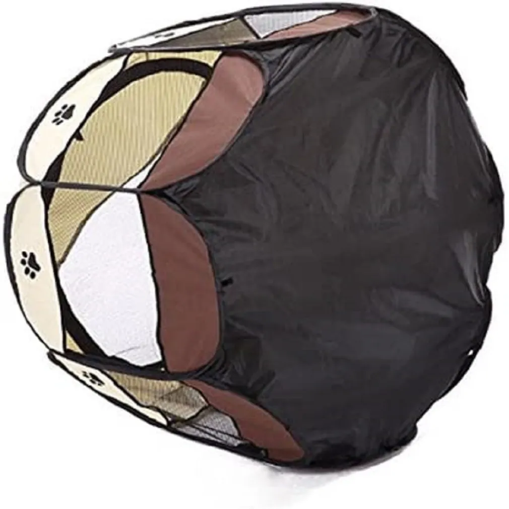 TENDA DA CAMPEGGIO PIEGHEVOLE PER ANIMALI GABBIA CANI CUCCE OTTAGONO 100X100 CM