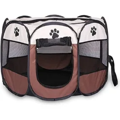 TENDA DA CAMPEGGIO PIEGHEVOLE PER ANIMALI GABBIA PER CANI CUCCE OTTAGONO 80X80CM