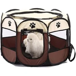 TENDA DA CAMPEGGIO PIEGHEVOLE PER ANIMALI GABBIA PER CANI CUCCE OTTAGONO 80X80CM