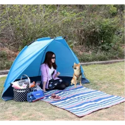 TENDA DA SPIAGGIA PARAVENTO PARASOLE CON PICCHETTI PORTATILE MARE 220X110X100CM 206403